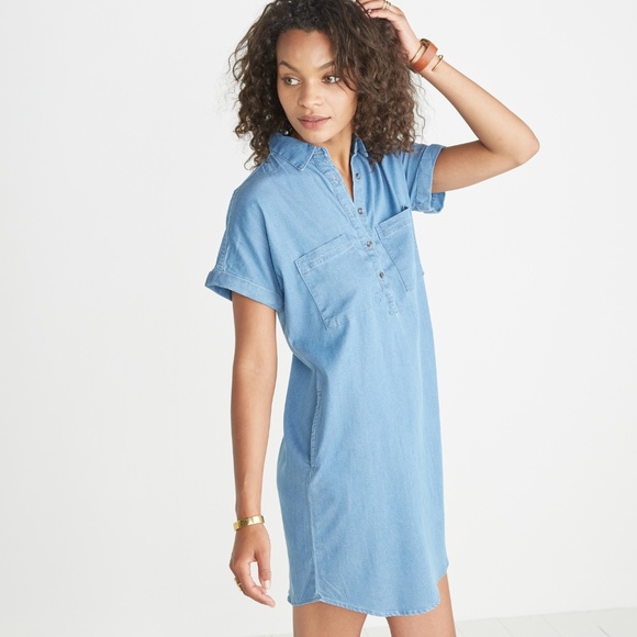 Marine Layer Daisy Chambray Tunic Dress - Picture 1 of 8